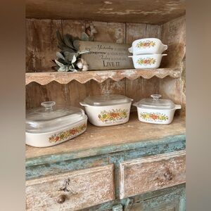 VTG Corning Ware Spice of Life-8 Piece Lot- Petite To 3 Qt- NEVER Used ! Read